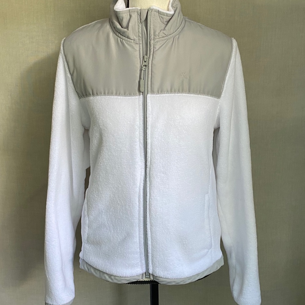 Danskin White Fleece Medium Zip-Up Jacket